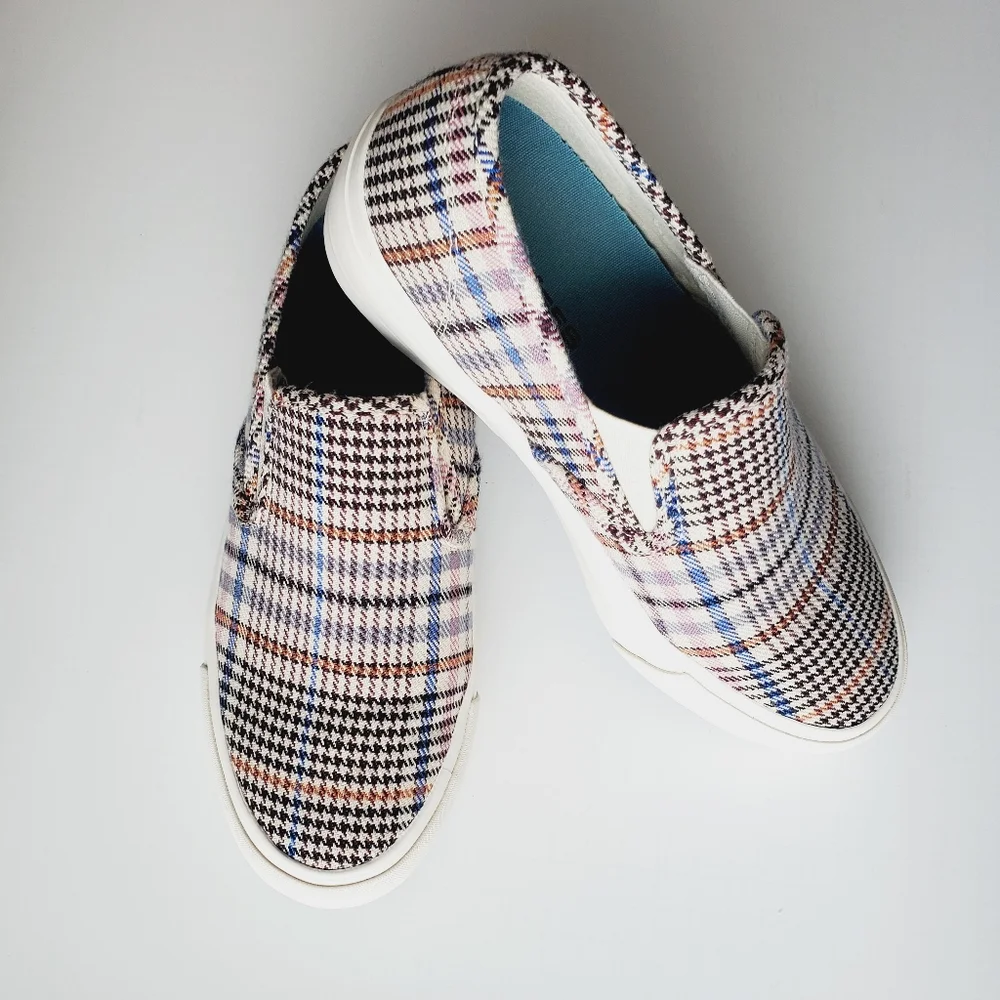EUC Seavees Baja Slip On Platform Sneaker Plaid Flannel Womens 6 - Picture 8 of 10